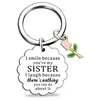 Presente Popular Transfronteiriço para Irmãs e Melhores Amigas, Chaveiro com Pingente de Flor Rosa, Pingente de Mochila, Pingente de Aço Inoxidável