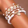 Conjunto de Pulseras de Flor con Perlas de Verano Transfronterizo Europeo y Americano Pulsera de Margarita Bohemia Perla Pulsera