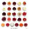 Artículo de comercio exterior popular de gama alta: 58 piezas de cabezas de flores artificiales de rosa y peonía estilo vintage para accesorios de cabello DIY, ramilletes de boda y otros fines decorativos