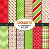 Venta caliente transfronteriza 12 hojas/bolsa de material de cuenta manual bolsa de color material navideño papel álbum de recortes tarjeta de fondo papel