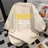 Camiseta Chic Retro Estilo Coreano con Estampado de Letras de Manga Corta Ins Trendy Versátil Casual Holgada Ropa de Trabajo Top de Cuello Redondo