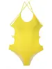 2024 AliExpress Europeo y Americano Comercio Exterior Nuevo Tejido Color Sólido Grande Espalda Descubierta Sexy Bañador de Una Pieza para Aguas Termales