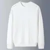 Moletom masculino, estilo primavera e outono, gola redonda, pulôver, camisa base de manga longa, top versátil casual solto, roupa masculina versátil
