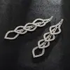 Pendientes Largos Grandes Sexy Exagerados para Discoteca Pendientes Elegantes de Novia Borla Personalidad Pendientes de Pedrería E525