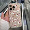 Funda de Postre Hello Kitty Adecuada para Apple 16Promax Botón Ai Magnético 14 15 Acrílico Agujero Grande 11