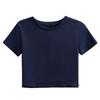 2020 Verano Mujer Corto Ajustado Cuello Redondo Crop Top Algodón Estilo Coreano Camiseta Inst Mujer K193 Manga Corta Ajustado Adelgazante