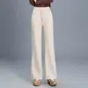Pantalones acampanados de color liso, elásticos de cintura alta, adelgazantes, para mujer, nueva moda otoño 2026, elegantes, versátiles, cálidos, casuales