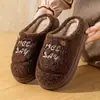Pantuflas de Algodón Gruesas y Felpudas para Mujer, Otoño/Invierno para Interiores, Antideslizantes, con Más Terciopelo, Cálidas, para Pareja, de Algodón para Hombre