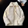 Chaqueta Cálida con Forro de Borrego Grueso de Ante y Piel para Otoño e Invierno, Chaqueta de Cuero Holgada PY8815