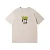 Moda de Verano de Marca para Mujer Estampada Cuello Redondo Manga Corta Estilo Nuevo 230g Algodón Puro Casual Camiseta Pesada para Mujer Ropa