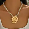 Collar con Colgante de Concha Bohemio al por Mayor Transfronterizo Estilo Marino Cadena de Cuerda con Cuentas de Estrella de Mar Joyería Personalizada para Mujer Collar