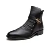 Botas de Cuero con Punta para Hombre de Temporada Primavera y Otoño, Botas Martin de Moda, Botines Estilo Británico, Botines Cortos de Cuero de Moda Coreana de Caña Alta