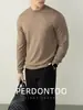 [Hilo Súper Suave y Suave] Suéter de Cuello Alto Medio Lavable a Máquina Agradable para la Piel para Hombre, Cálido para Otoño e Invierno, Suéter Básico de Color Sólido