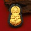 Colgante Buda masculino de jade tinta de Hotan con incrustaciones de oro jade oro Guanyin colgante de jade marca dragón suministro en vivo fabricantes suministro al por mayor