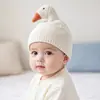 Gorro para Bebé para Otoño e Invierno, Lindo y Adorable Gorro de Punto de Ganso, Gorro de Lana Cortavientos y Cálido para Bebés y Niños Pequeños, Niños y Niñas