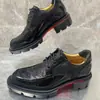 Zapatos de Cuero de Gama Alta para Hombre, Modernos con Suela Gruesa, de Cordones, Cuero Genuino, Formales de Lujo, Cómodos Zapatos Derby para Banquetes, Casual de Negocios para Hombre