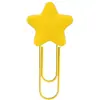 Clips para papel en forma de estrella y corazón, marcapáginas de goma suave de PVC con dibujos animados, separadores para almacenamiento de papelería de estudiante, lindos clips para papel en forma de U