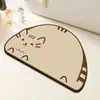 Alfombra de Piso Absorbente de Diatomeas para Baño con Dibujos de Gatos Transfronteriza, Felpudo Antideslizante Resistente a la Suciedad para Baño y Inodoro, Felpudo para Entrada