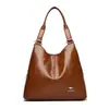 Bolso de Hombro de Cuero Suave de Alta Gama para Mujer 2025 Nueva Moda Retro para Viajar Gran Capacidad Cruzado Bolso para Madre