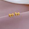 [acero de titanio de cuerpo completo] pendientes de estilo minimalista con patrón de lazo, pendientes fríos para hombres y mujeres, temperamento de personalidad, pendientes para banquete