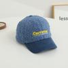 Gorra de béisbol para niños con combinación de colores, gorra visera cálida nueva, sombrero de lana de cordero para exteriores, gorro de otoño e invierno, comercio exterior 714
