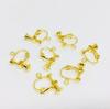 Pendientes de Clip con Tornillo sin Perforar con Perlas Onduladas, Materiales para Pendientes DIY en Forma de U Ajustables, Productos Semi-Terminados, Accesorios de Clip para Oreja