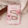 Pinza para el pelo de conejo rosa coreano con diamantes brillantes, clip doble de estrella con lentejuelas dulces para niña, pinza de goma, pinza para flequillo, accesorios para el cabello