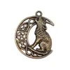 26x 33mm 4.7g joyería antigua de plata accesorios para manualidades al por mayor colgante de animal lindo Lobo Vikingo