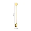 Fabricante de Jieyang Cuchara Redonda Cucharilla de Café Acero Inoxidable 304 Palillo Mezclador Mango Largo Cuchara de Bar Modelo Nuevo Cuchara Redonda para Hielo