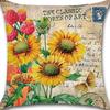Funda de almohada de lino con estampado floral y de plantas retro para el hogar, sala de estar, sofá, cojín de coche y almohada; Admite personalización