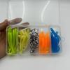Traje Luya cauda em T de duas cores Cauda em T encaracolada Luya anzol com chumbo Perca boca para cima Isca branca Isca Luya Transfronteiriço quente
