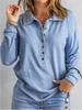 Suéter de color sólido transfronterizo de Amazon para mujer, de un solo pecho, con solapa, manga larga, holgado, casual, para usar debajo, otoño e invierno, Nuevo