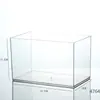 Acuario de Escritorio, Pez Betta, Acuario de Camarones, Tanque de Tortugas, Maceta con Planta Verde, Rectangular Estrecho Alto de Acrílico Transparente