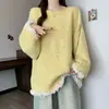 Nuevos Tops de Punto con Encaje Empalmado para Otoño e Invierno 2025 para Mujer, Suaves, Sedosos, Holgados, Dulces y Delicados Jerséis de Manga Larga