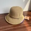 Chapéu de Pescador Estilo Hepburn com Linha de Cor Contrastante e Aba Enrolada para Mulheres Verão Versátil Casual Chapéu de Palha com Proteção Solar Chapéu Bacia para Uso Externo Tendência