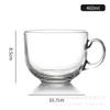 Taza de Avena, Taza de Desayuno de Vidrio, Taza para Bebidas, Vaso de Agua de Alta Estética, Taza Gruesa, Taza de Regalo para Inauguración de Tienda, Taza de Té con Asa
