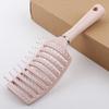 Macaron grande pente curvo pele massagem pente óleo masculino cabeça pente cabelo encaracolado forma pente arco nove costelas pente