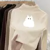 Camiseta de Manga Longa para Meninas Camada Base De Rong Roupas de Outono 2026 Estilo Outono/Inverno Roupas Quentes Infantis Roupa Íntima Top com Gola Babada