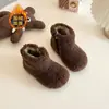 Botas de Piel para Niñas 2026 Invierno Nuevas Botas de Nieve Cálidas para Niños Botas de Algodón para Bebé Lindas Botas Cortas con Forro Polar para Niñas