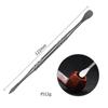 Pipa Cuchara de Pasta de Tabaco de Acero Inoxidable Soporte para Cigarrillos Cuchara para Excavar Aceite de Tabaco Herramienta de Limpieza Talla de Vela Palo de Talla de Doble Cabeza Cuchara para Pasta de Tabaco