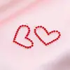Venta al por mayor de fábrica accesorios para pendientes diy Colgante de corazón de amor de diamante Pendientes de moda coreana pendientes nicho alto