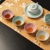 Taza Maestra de Cerámica Yuyao con Diseño Abierto, Taza de Té en Forma de Calabaza para Uso Personal, Taza Individual de Degustación, Juego de Té Kung Fu