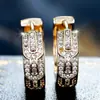 Pendientes de Diseño de Cinturón de Cuero Tachonado Dorado Champagne Personalizados Transfronterizos Europeos y Americanos Dulces Geniales Hip-Hop de Moda Material de Cobre Estilo Irregular