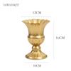 Contenedor de Flores Blanco Dorado Viejo Retro Europeo Decoración Floral para Mesa de Banquete de Boda Jarrón Florero de Hierro Forjado