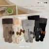Leggings das meninas outono e inverno forrado de lã engrossado bolinhas laço meia-calça infantil bebê meia-calça quente bebê