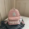 Alto Valor Estético, Nuevo Versátil Estilo Coreano Lindo Lunares Conejo Simple Dulce Gran Capacidad Mochila Casual de Viaje para Mujer