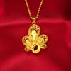 Imitação de ouro 24k joias pavão tela aberta clavícula colar feminino latão imitação ouro artesanato vietnamita areia ouro vivo