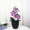Impresión 3D Bonsái Artificial de Phalaenopsis Decoración para Hogar, Oficina, Bodas Arreglo Floral Decoración de Mesa Flores Artificiales con Tacto de PU