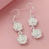 Joias de Comércio Exterior Brincos de Flor de Ameixa Banhados a Prata Estilo Coreano Em Estoque TEMU Xiyin TK Mais Vendidos Em Estoque Atacado