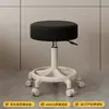 Banco de Beleza com Levanta e Gira e Rodinhas Deslizantes, Banco Redondo para Manicure, Maquiagem e Cabeleireiro, Cadeira com Encosto, Banco de Trabalho Grande, Especializado para Salões de Beleza